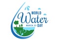 World Water Day on 5 March Illustration with Waterdrop from Earth for Web Banner or Landing Page in Flat Cartoon Hand Drawn