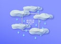 World Water day papercut rain cloud card concept