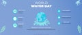 World Water Day Template. Save water ecology concept creative logo. Vector illustration Royalty Free Stock Photo