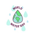 World Water Day. Vector illustration. Royalty Free Stock Photo