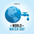 World Water Day Vector Illustration. Royalty Free Stock Photo