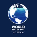 World water day with water wave in white earth sign vector design Royalty Free Stock Photo