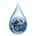 World in a water drop concept. Lack of water on earth. Elements of this image furnished by NASA.