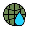 world water energy flat outline icon Royalty Free Stock Photo