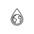World water resources line icon