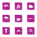 World weather icons set, grunge style Royalty Free Stock Photo