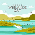 world wetlands day background template vector