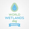 World Wetlands Day banner. February 2. Vector illustration, flat design Royalty Free Stock Photo