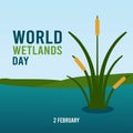 World Wetlands Day Vector Illustration