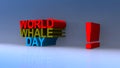 World whale day on blue