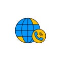 world wide call icon vector