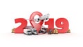 World wide cargo transport concept. 2019 New Year sign. 3d rendering. Royalty Free Stock Photo