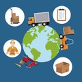 World wide cargo transport delivery concept Royalty Free Stock Photo