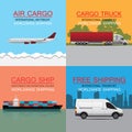 world wide cargo transport vector concept Royalty Free Stock Photo