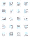 World Wide linear icons set. Global, Internet, Connectivity, Nerk, Diversity, Access, Communication line vector and