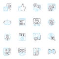 World Wide linear icons set. Global, Internet, Connectivity, Nerk, Diversity, Access, Communication line vector and