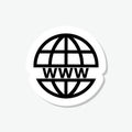 World wide web concept globe sticker icon isolated on gray background Royalty Free Stock Photo