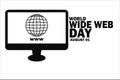 World Wide Web Day Vector illustration Royalty Free Stock Photo