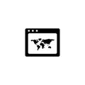 World Wide Web Icon In Flat Style Vector For Apps, UI, Websites. Black Icon Vector Illustration Royalty Free Stock Photo