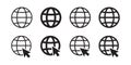 World Wide Web Icon. Globe WWW icon, vector logo illustration. Browser symbol. Royalty Free Stock Photo