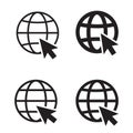 World Wide Web Icon. Vector Line Logo illustration. Browser symbol. Royalty Free Stock Photo