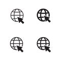 World Wide Web Icon. WWW icon, vector logo illustration. Browser symbol. Royalty Free Stock Photo