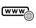 World wide web icon, www internet website symbol, click mouse arrow sign vector illustration Royalty Free Stock Photo