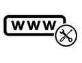 World wide web icon, www internet website symbol, click mouse arrow sign vector illustration Royalty Free Stock Photo