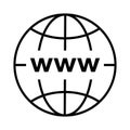 World Wide Web. Simple Line Globe Icon vector illustration Royalty Free Stock Photo