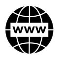 World Wide Web. Simple Line Globe Icon vector illustration Royalty Free Stock Photo