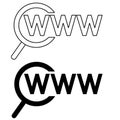 World Wide Web vector icon. internet illustration sign collection. Web page symbol to search or click.