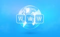 World Wide Web vector symbol. WWW icon. Website symbol. Globe with text www. Vector illustration Royalty Free Stock Photo