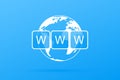 World Wide Web vector symbol. WWW icon. Website symbol. Globe with text www. Vector illustration eps 10 Royalty Free Stock Photo