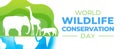 World Wildlife Conservation Day Banner Illustration