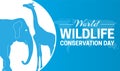 World Wildlife Conservation Day Blue Background Illustration