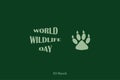 World Wildlife Day background with with animals tracks. Vector illustration for you design,