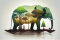 World Wildlife day Concept Nature reserve conserve Wildlife reserve elephant