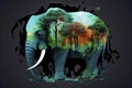 World Wildlife day Concept Nature reserve conserve Wildlife reserve elephant