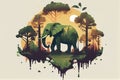 World Wildlife day Concept Nature reserve conserve Wildlife reserve elephant