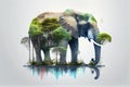 World Wildlife day Concept Nature reserve conserve Wildlife reserve elephant