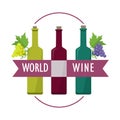 World Wine Set of Check Elite Vintage Wines. Royalty Free Stock Photo