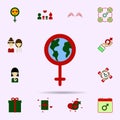 World, woman symbol, feminism color icon. Universal set of 8 march for website design and development, app development