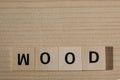 World wood made with wooden blocks with copy space