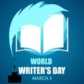 World writer day ink pen and book Royalty Free Stock Photo