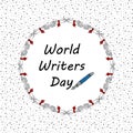 World Writer Day. Postcard, banner, flyer Royalty Free Stock Photo