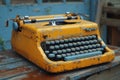 World Writers Day Concept. Old Mechanical Typewriter extreme closeup. Generative AI