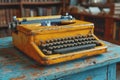 World Writers Day Concept. Old Mechanical Typewriter extreme closeup. Generative AI