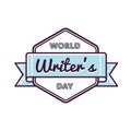 World Writers day greeting emblem