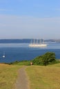 World's tallest cruise ship Golden Horizon sails into Plymouth Sound. Devon