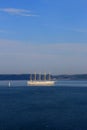 World's tallest cruise ship Golden Horizon sails into Plymouth Sound. Devon